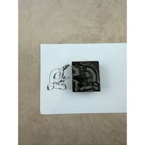 Antique Vintage Microscope Letterpress Print Type Cut Stamp Block